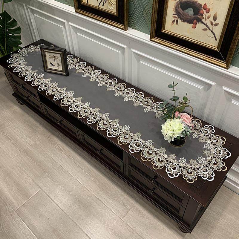 欧式茶几电视柜桌布套装蕾丝布艺梳妆台长条美式桌垫鞋柜椭圆盖布,居家布艺,桌布,淘宝优惠券,粉丝福利购,淘宝优惠卷