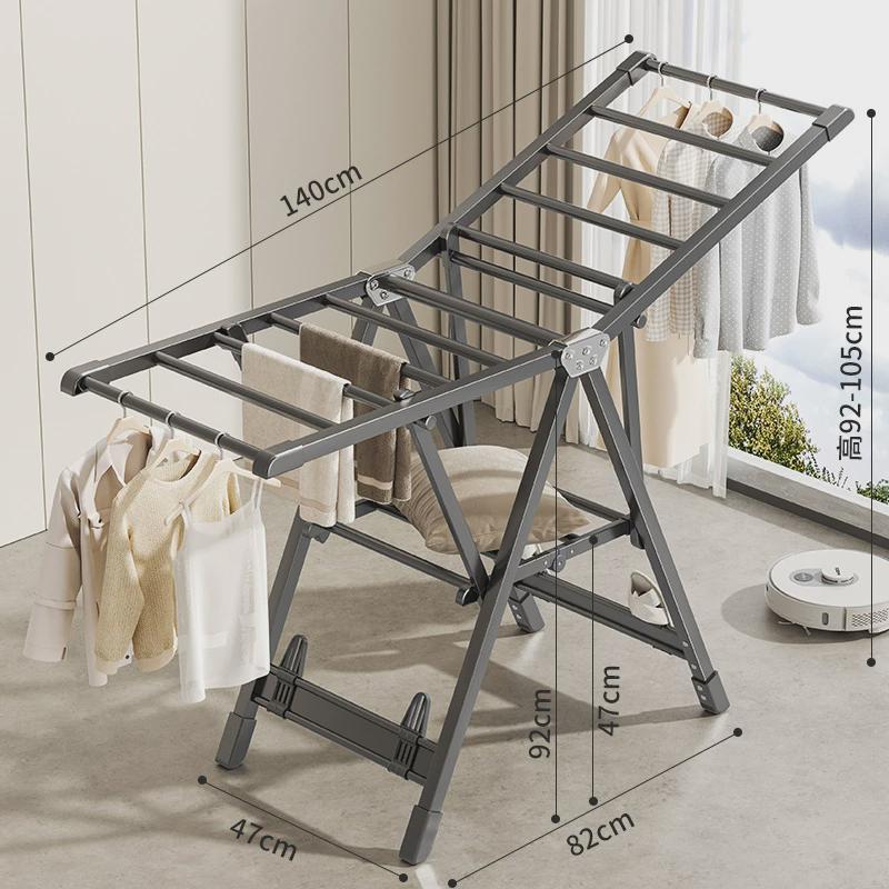 折叠晾衣架客厅阳台晾晒被子架室内外家用落地式庭院晾衣架子厂家