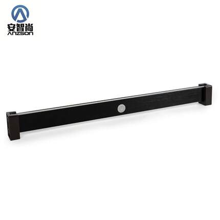 小方发光挂衣杆加厚黑色衣柜家具五金配件充电LED感应挂衣杆