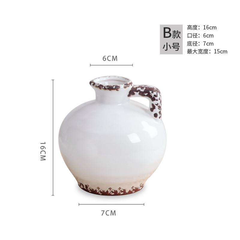 景德镇陶瓷花瓶工艺品美式欧式复古做旧品花插瓶子摆件装花瓶批发