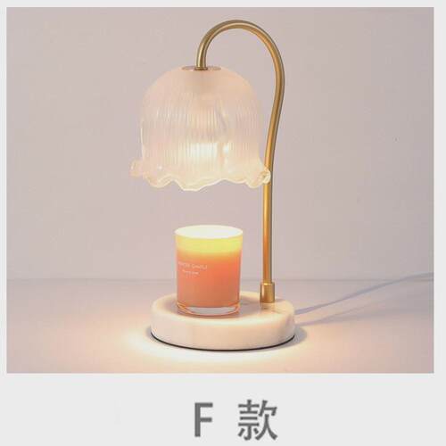 大理石香薰融蜡灯玻璃灯罩融烛灯创意台灯定时调光室内氛围灯