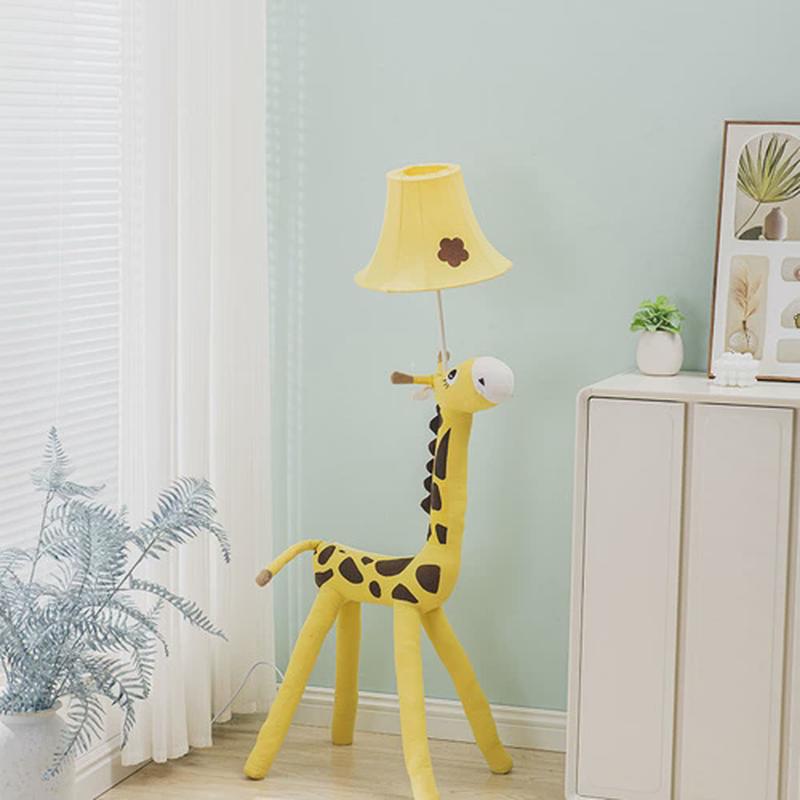 创意ins卡通动物长颈鹿儿童房可爱卧室女孩床头led布艺台灯落地灯