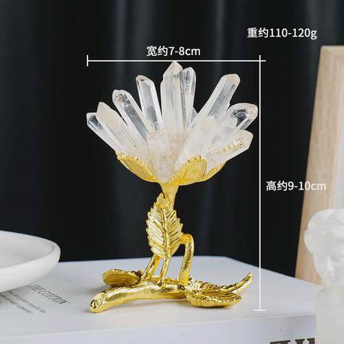 天然白水晶簇花摆件白水晶单晶体diy花树跨境家居装饰工艺品摆设