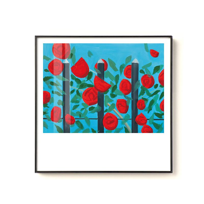 北欧瓷植物卡通装饰画客厅餐厅玄关卧室床头背景墙酒店晶水彩挂画