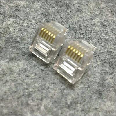 6p6c电话水晶头六芯电rj12水晶头6c数控水晶头话头1000个每包