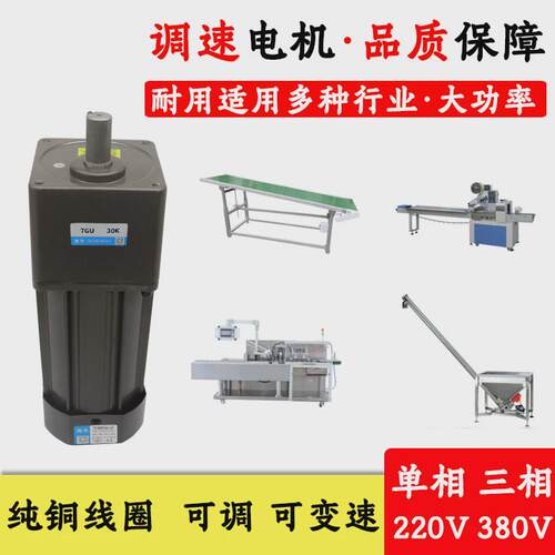三相调速电机750w瓦变频220v380v小型立式无极低转速齿轮减速马达