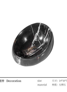 现代轻奢摆件客厅茶几大理石摆设高级感软装饰品设计师高端售楼处