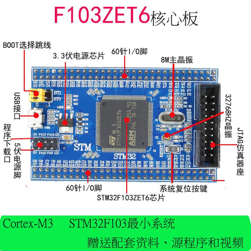 STM32F103ZET6核心板M3核心板F103ZET6学习板F103ZET6开发板