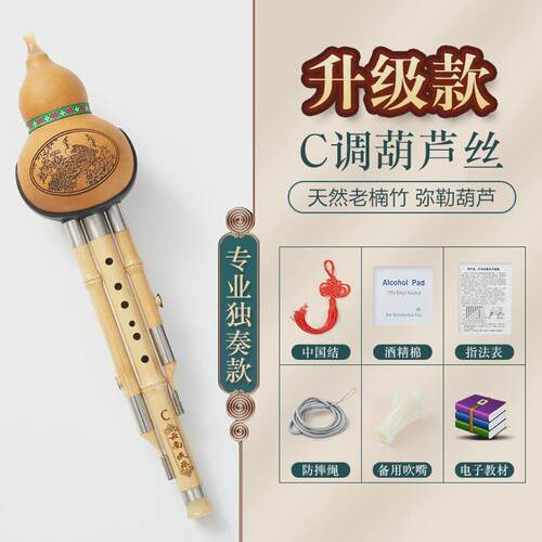 楠竹小学生紫竹c调降b调初学者儿童专业演奏型成人葫芦丝专用乐器