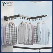 阳台晾衣架隐形折叠免打孔晾衣杆单杆式 晾衣架晾晒架折叠衣架