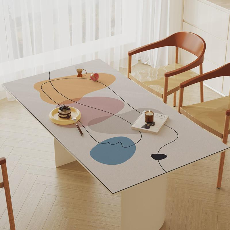 奶油风桌布防水防油可擦免洗pvc皮革餐桌垫防烫隔热茶几垫可裁剪