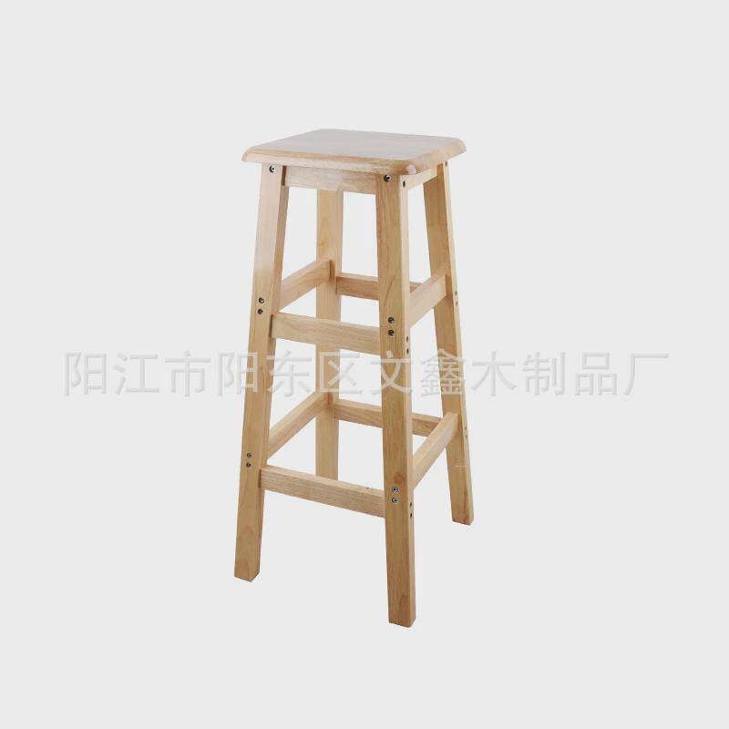实木高脚梯凳方形木凳子台椅实木酒吧凳餐桌凳欧式吧台凳