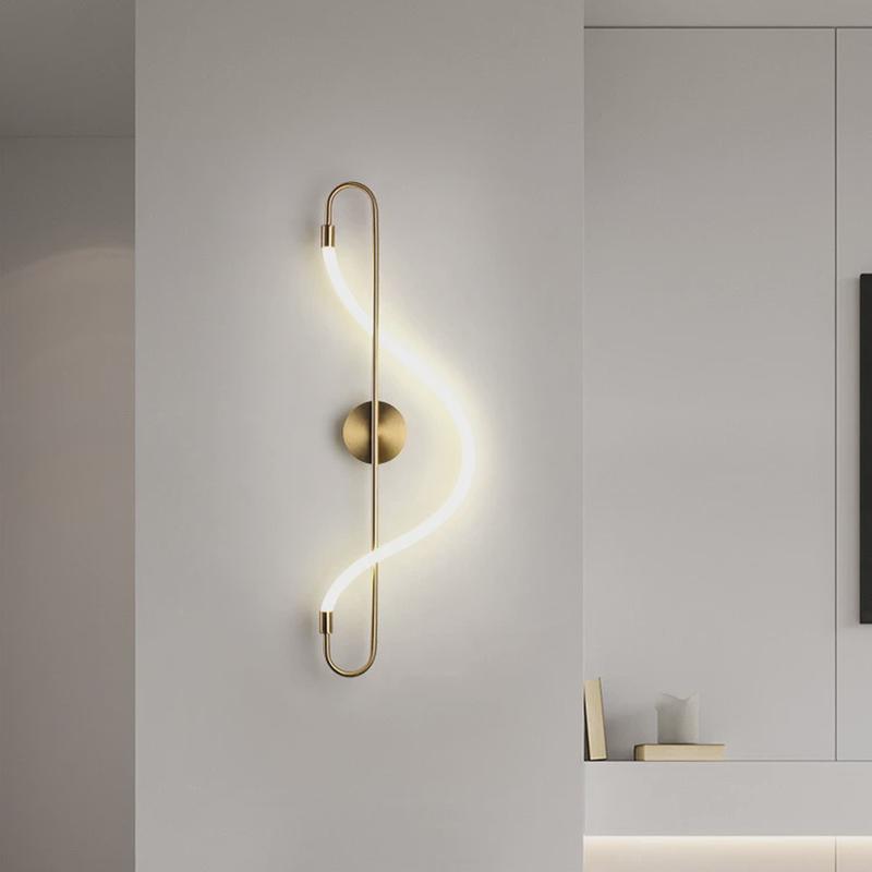 极简餐厅设计师长条餐桌音符艺术吧台吊灯创意个性灯管缠绕线条灯