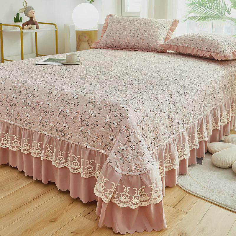 IYR7棉麻床盖单件夹棉床裙床罩绗缝双人床单榻榻米三件套炕单四季,床上用品,床品套件/四件套/多件套,淘宝优惠券,粉丝福利购,淘宝优惠卷