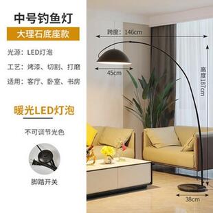 客厅沙发边网红简约现代高级立式台灯创意北欧设计感钓鱼灯落地灯
