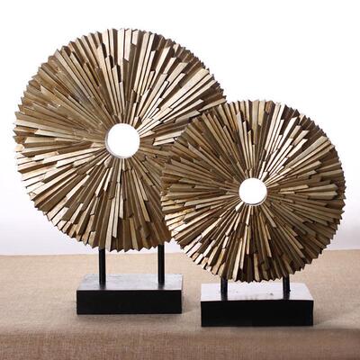 摆设家居工艺品欧式客厅电视柜树脂摆件玄关后现代酒柜装饰品圆形