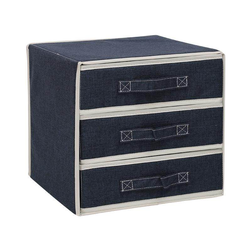 派士棉麻加厚龙收纳盒三层三抽带盖家用衣柜整理内裤袜置物盒批发,收纳整理,桌面收纳盒,淘宝优惠券,粉丝福利购,淘宝优惠卷