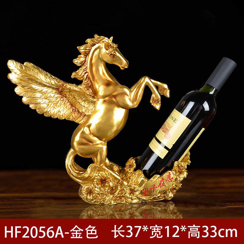树脂工艺品欧式双战马红葡萄酒架创意家居摆件客厅酒柜装饰摆设礼
