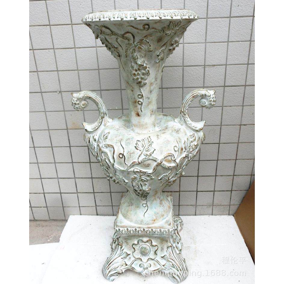 欧式玻璃钢落地大花瓶树脂花瓶干花插花花器客厅酒店装饰品摆件