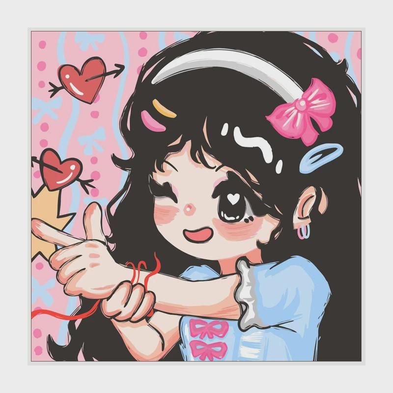 多宝风闺蜜数字油画diy油彩画定制儿童卡通手绘丙烯客厅装饰画图片