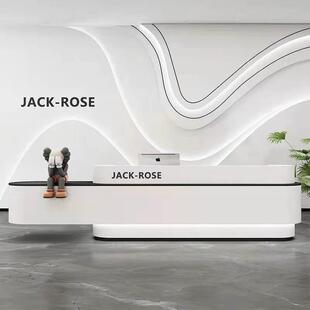 轻奢创意服务商场酒店售楼部公司前台接待台吧台桌仿大理石收银台