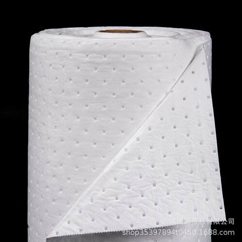 厂家直销工业吸油棉白色压点吸油强40cm*50m*2mm车间吸油吸附卷