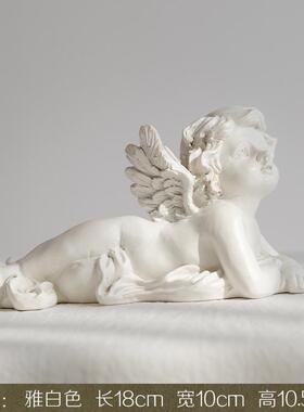 1vpk美式欧式天使少女装饰树脂工艺品摆件客厅复古桌面雕塑