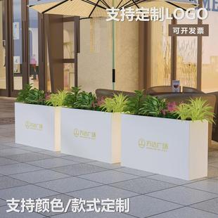 户外不锈钢花箱外摆商业街售楼部广场隔断长方形花盆花坛铁艺花槽