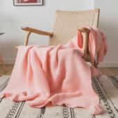 EQ4F搭毯流苏针织毛毯沙发毯午睡盖毯单人休闲毯样板房装