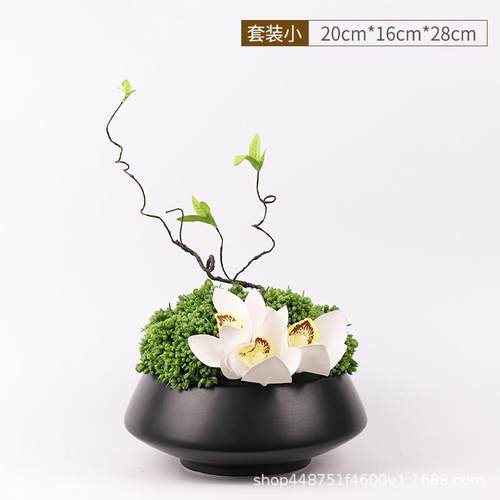 简约新中式摆设花艺摆件样板房会所玄关工艺品别墅仿真花软装家居