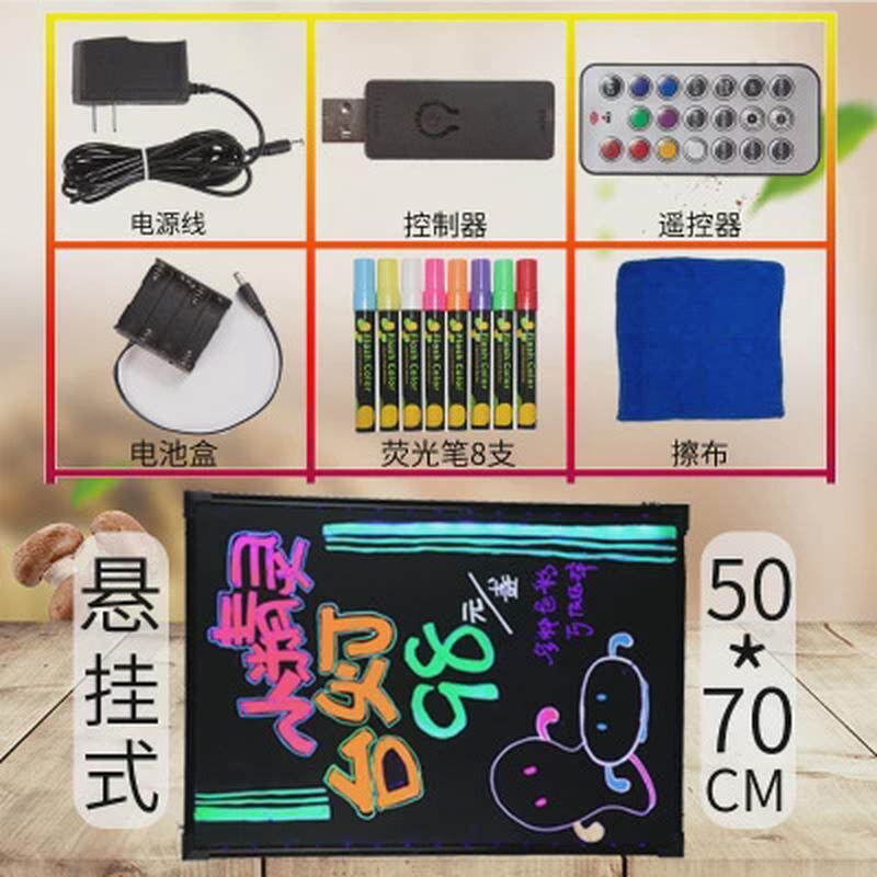 电子手写发光字广告牌小牌款摆地摊充电子挂立式黑板灯箱招牌