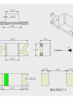 1206反面贴片蓝光白色红光黄色橙光普绿色led翠绿1205反贴紫粉红