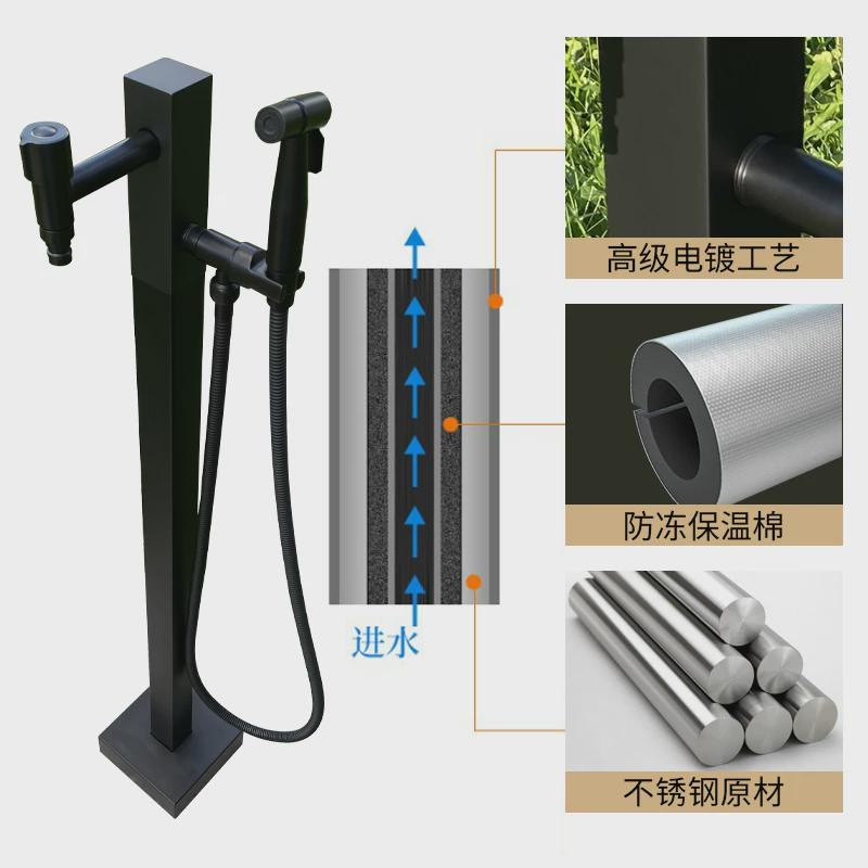 PK7J不锈钢户外立柱龙头防冻裂防爆园林花园庭院冲洗室外304落地