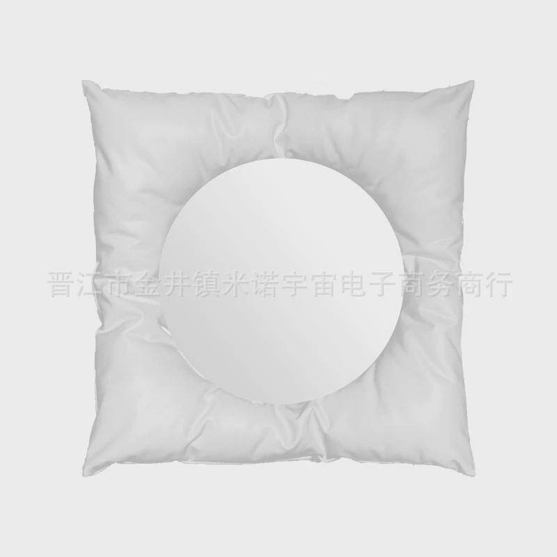 布艺圆形挂墙装饰客厅民宿酒店化妆镜家用梳妆台ins镜子卧室摆件
