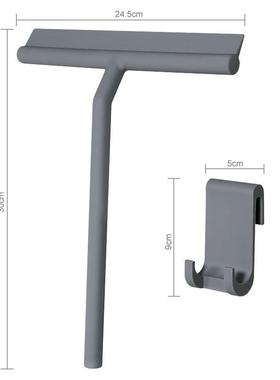 加长手柄擦玻璃灰色硅胶刮搽洗窗器浴室卫生间清洁刮水器刮刀