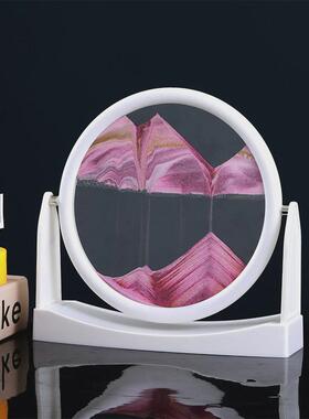 厂家直销3d可工艺品转流沙画北欧风家居客厅办公室桌面摆件玻璃旋