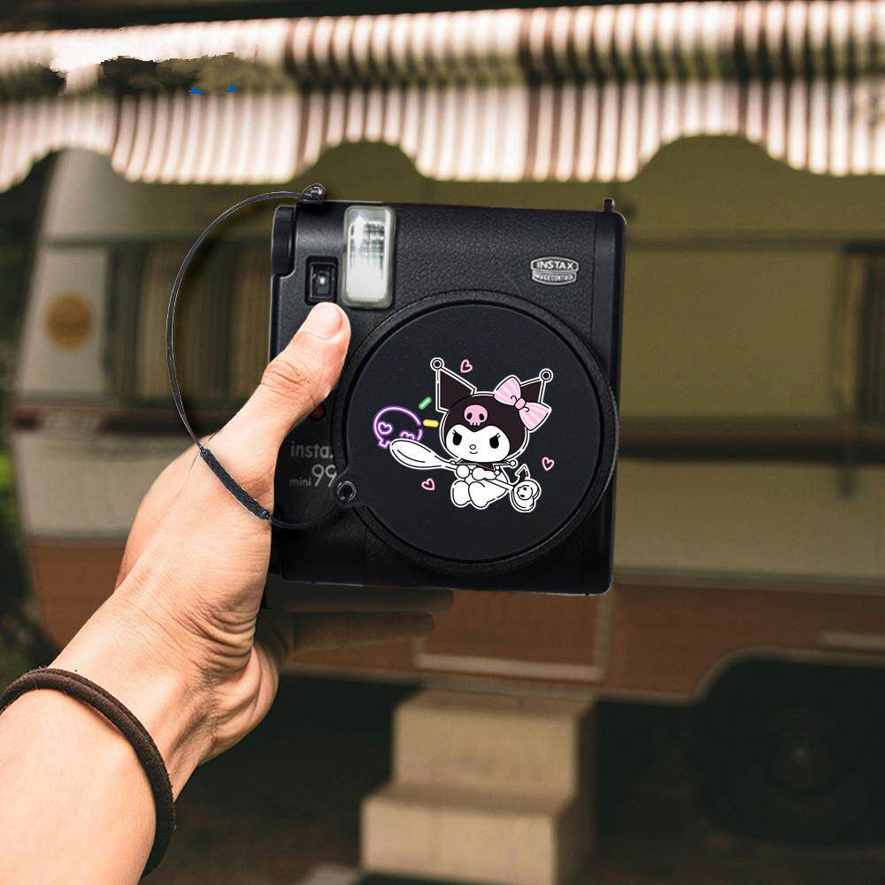 适用拍立得mini99真皮镜头盖贴保护绳防掉绳子相机盖防丢挂绳卡通