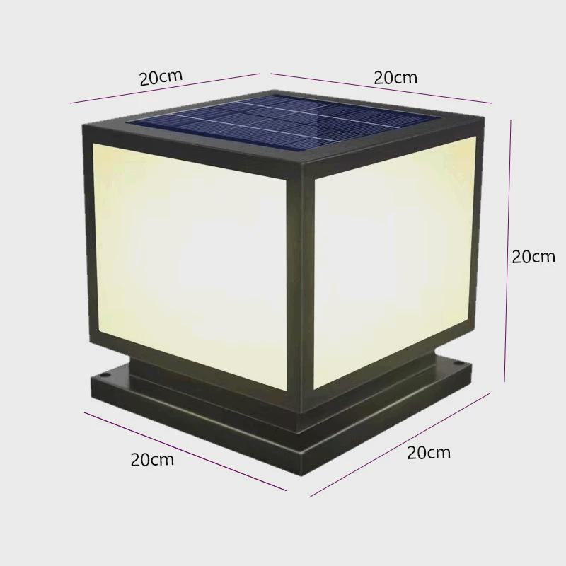 新款太阳能柱头灯现代门柱庭院家用别墅户外墙头超亮户外防水子灯