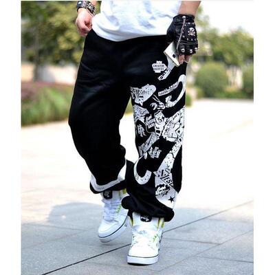 Cartoon-print hip-hop sweatpants青少年卡通印花嘻哈风束脚卫裤