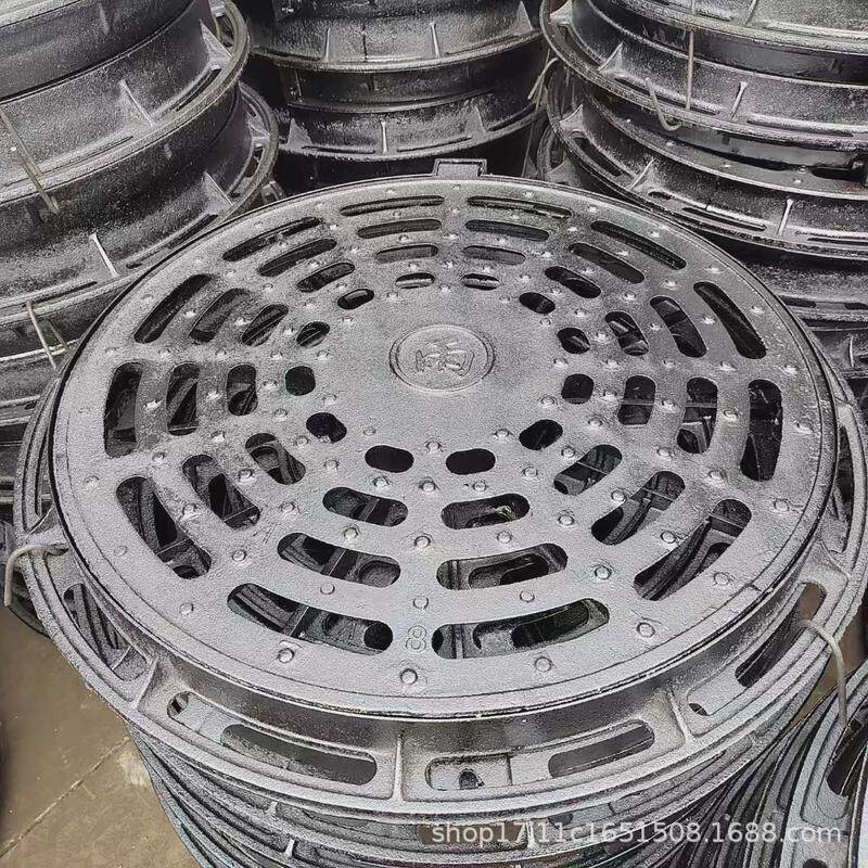 圆形铸铁漏水井盖厂家球墨铸铁700市政井盖雨水镂空污水下水道用