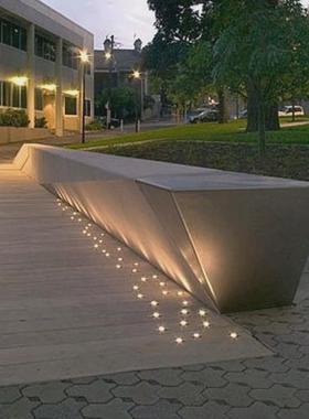 户外不锈钢创意造型异形长椅坐凳雕塑铁艺金属商业街商场景观座椅