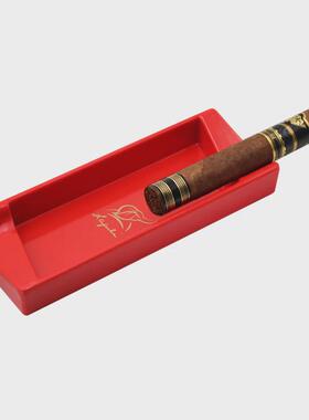 包邮 Lafuli双人雪茄烟灰缸 密胺材质轻便耐用2人槽位便携红色