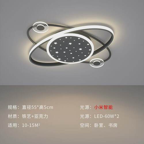 卧室灯主卧2024年新款吸顶灯卧室个性现代简约家用星空创意灯具