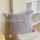 床上针织雪尼尔撞色球配抱枕套沙发靠枕坐垫飘窗沙发午睡软装 汽车