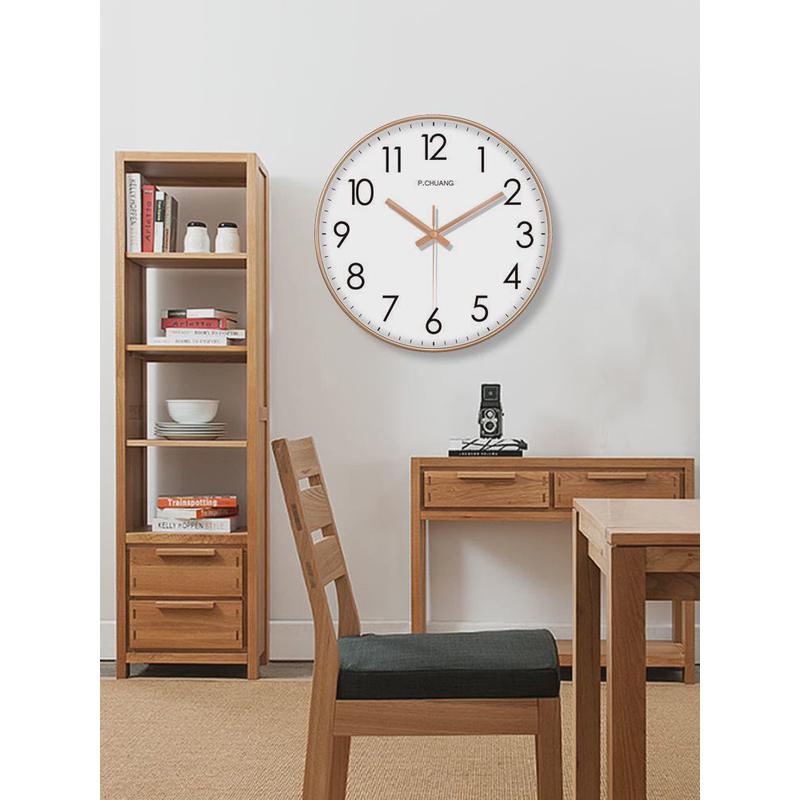 热销现代简约钟表电波挂钟客厅家用轻奢时尚教室石英挂表自动对时