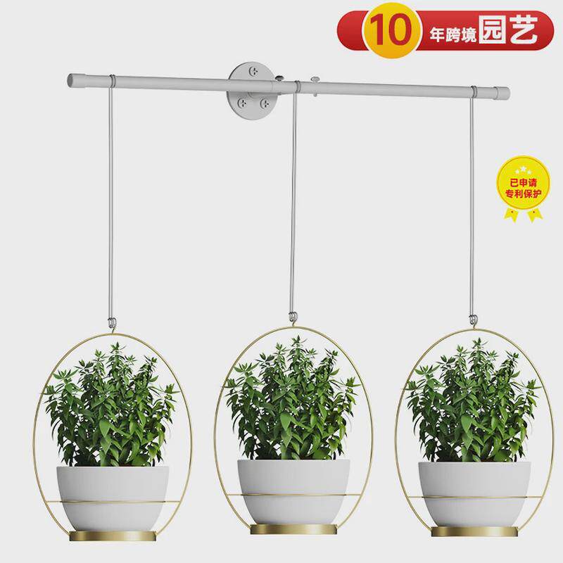 新品铁艺盆架吊悬挂花盆陶瓷杆挂可拆装园艺吊篮挂盆壁挂花盆