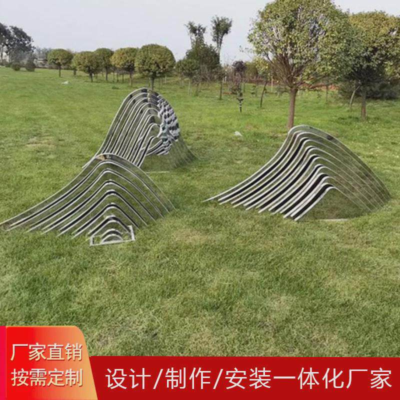 大型不锈钢山形镂空雕塑摆件酒店售楼处水景假山不锈钢雕塑定制