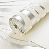 卧室客厅白色波浪条纹加厚鹿皮绒壁纸米电视墙背景墙纸 现货