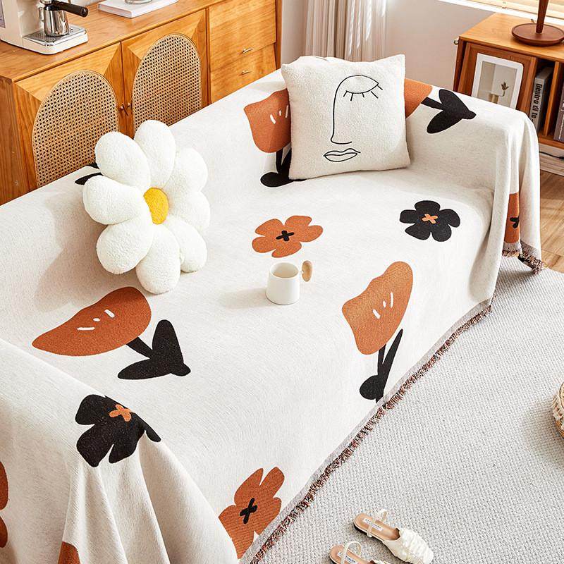 北欧简约现代全包沙发巾加厚ins风万能花朵盖巾雪尼尔沙发垫套罩,居家布艺,沙发垫,淘宝优惠券,粉丝福利购,淘宝优惠卷