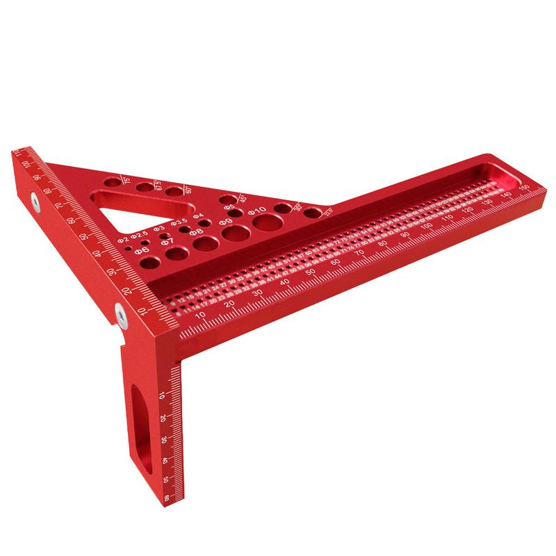 加长款木工三角尺带暗销尺直角尺划线尺洞洞铝合金测量布局